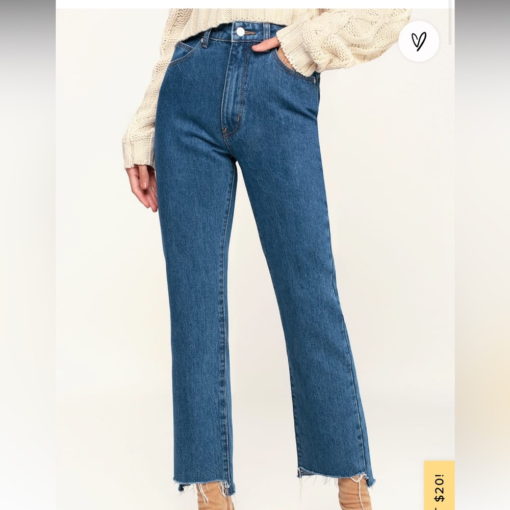 Rolla’s Original Straight Blue High Rise Cropped Jeans